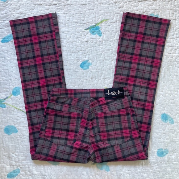 Vintage 90s Hipster Sparkly Plaid Pants 💅 - Picture 3 of 8